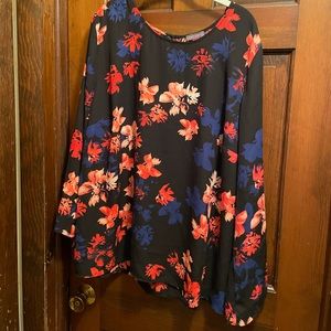 Black and floral blouse